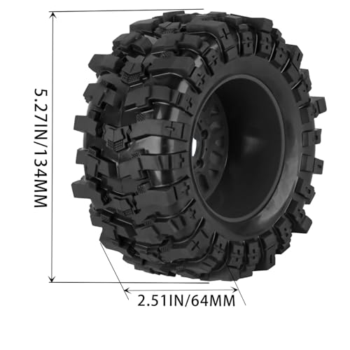 12mm/14mm/17mm RC Truck Wheel Tires for 1/10 Rustler Stampede Hoss,Granite Vorteks Big Rock,Axia 1 L0si Red cat Rc 4wd,Hard Plastic RC Truck Tires,RC Monster Truck Car Wheels,4PCS Navy Blue - color: Navy Blue&black