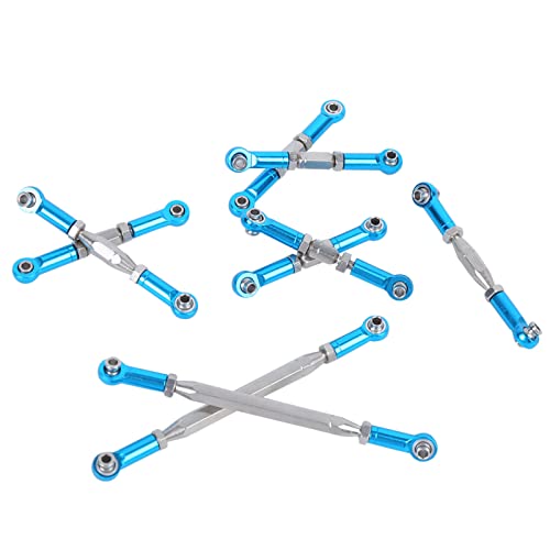 CHICIRIS RC Truck Metal Steering Linkage Rods Set, High Strength Durable Upgrade Parts with Easy Installation, Compatible for FY 01 02 03 04 05 07 12428 12423 Q39 RC Car (Blue)