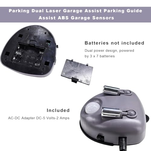 Parking Guide Assist Laser Sensor, 360 Degree Adjustable Car Stop Indicator with AC Adapter, Universal Dual Lasers Guide Motion Activated Parking Sensors for Most Cars