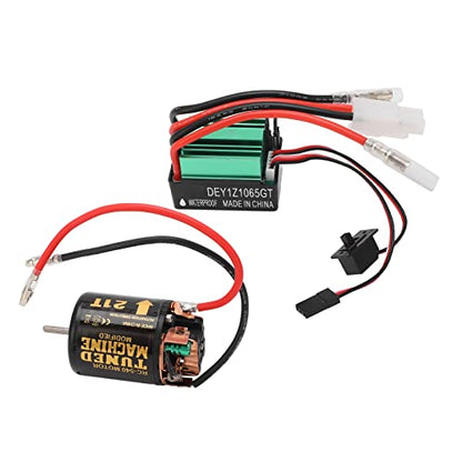 Brushed Motor ESC Combo, Brushed Motor ESC Combo with 540 21T Brushed Motor 65A Green Brushed ESC RC Car Motor
