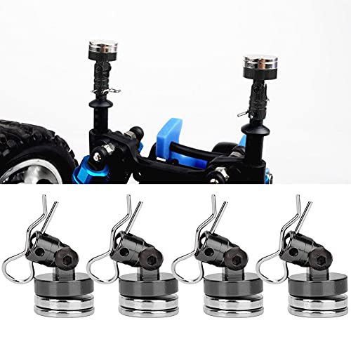 Magnetic Body Mount Kit, Invisible Magnetic Shell Post Mounting Set for SCX10 4W D HSP 1 10 RC Car, Aluminum Alloy Body Post with Slotting Design (Black) - color: Black
