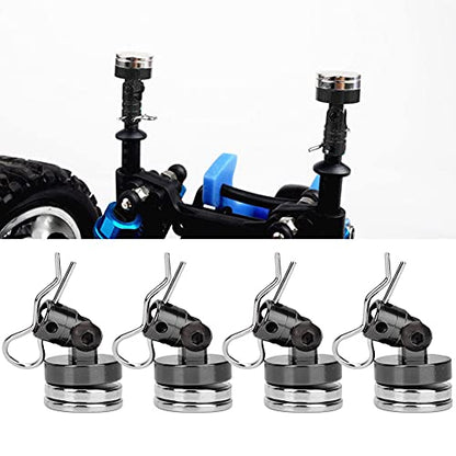 Magnetic Body Mount Kit, Invisible Magnetic Shell Post Mounting Set for SCX10 4W D HSP 1 10 RC Car, Aluminum Alloy Body Post with Slotting Design (Black) - color: Black