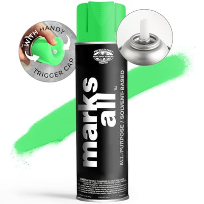 Fox Valley 18oz Marks All Solvent-Based Paint 12-Pack, Green Fluorescent - color: Green Fluorescent