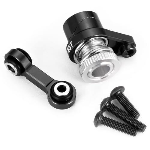 Fixed Link Steering 25T Servo Arm for Tra-xxas Mini Maxx 2S XRT | 1/16 RC Car Black Aluminum Upgrade Parts - color: Black