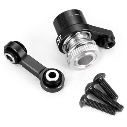 Fixed Link Steering 25T Servo Arm for Tra-xxas Mini Maxx 2S XRT | 1/16 RC Car Black Aluminum Upgrade Parts - color: Black