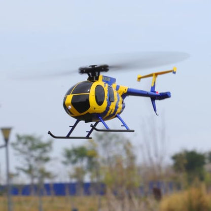 RC ERA C184 MD500 100 Size | 6-Axis Gyroscope 4CH RTF Optical Flow Sensor & Upgraded Transmitter, Beginner-Friendly Electric RC Helicopter - color: ERA-C184-YB (Yellow-Blue)