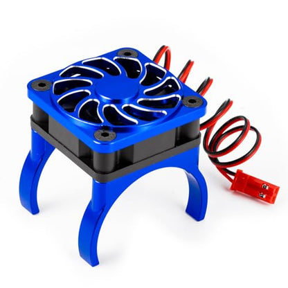 Cooling Fan 35mm Motor Heatsink for Tra-xxas Mini Maxx/Slash/XRT | VXL 3S 1:8 Jato 2S 4S 1:16 Blue Aluminum Alloy Upgrade Parts - color: Blue