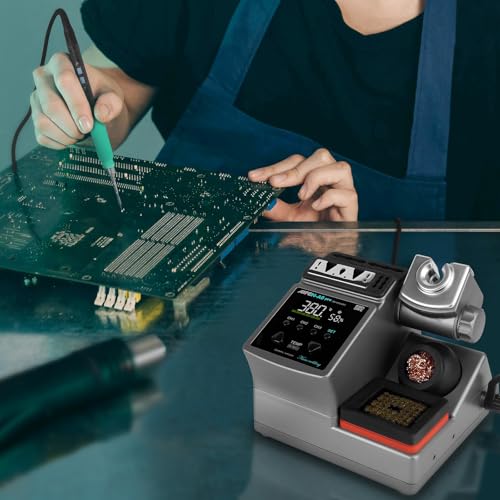 A9PRO Soldering Station 120W Handle Control Temperature 212°F-842°F Solder Station Soldering Iron with C210 Handle and 3 Soldering Tips