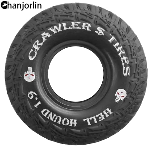 1.9 RC Tires 1/10 Soft Rubber All Terrain Crawler Tyres OD 4.65 for 1:10 Rock Mud Crawler Car Traxxas TRX4 Axial SCX10 II RC4WD D90 TF2 Tamiya CC01 Gen8 1.9 inch Beadlock Wheels Rims