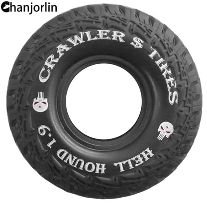1.9 RC Tires 1/10 Soft Rubber All Terrain Crawler Tyres OD 4.65 for 1:10 Rock Mud Crawler Car Traxxas TRX4 Axial SCX10 II RC4WD D90 TF2 Tamiya CC01 Gen8 1.9 inch Beadlock Wheels Rims