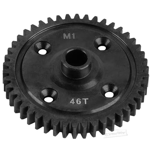 RC M1 46T Spur Gear Big Gear Upgrades Part for 1/8 Sledge 4WD #95076-4,Harden Steel 46T Main Gear Hops Up for Sledge Monster Truck