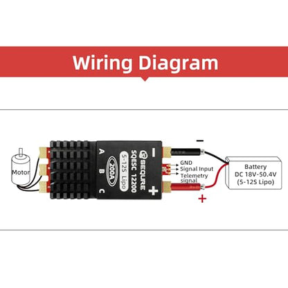 SEQURE 200A Brushless ESC 5-12S for RC Car Boat Crawler AM32