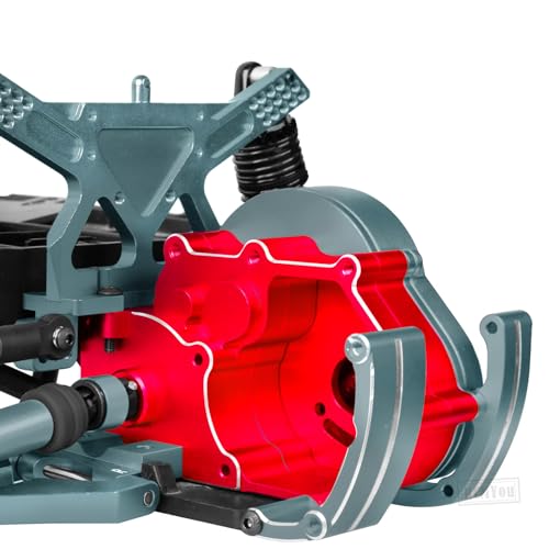 Aluminum Transmission Gearbox & Drive Shaft Axles Upgrades Part for 1/10 Slash 2WD(VXL),Stampede 2WD(VXL) 2WD,Rustler 2WD(VXL),Titanium - color: Titanium - (Transmission Gearbox & Drive Shaft)