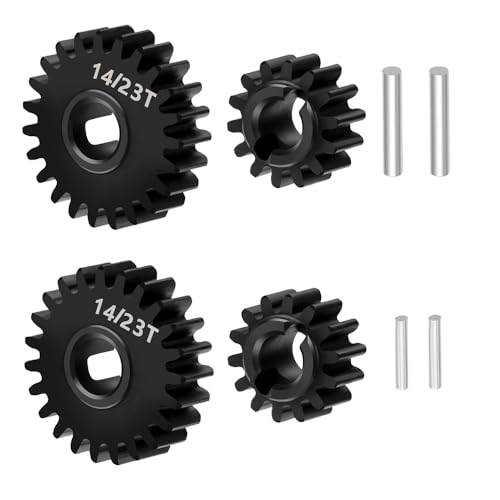 RC Steel 13/24T,14/23T,15/22T Overdrive & Underdrive Portal Gears Set for Redcat Ascent-18 1/18 Rock Crawler Car Upgrade Parts - size: 14+23T
