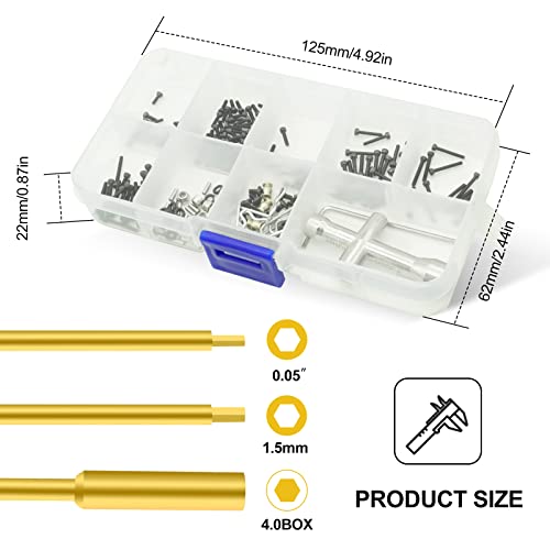 OGRC Screw Set SCX24 Tool Kit 1/24 Repair Tools with 3 PCS Hex Screwdriver | Include: 0.05" Hex Screwdriver , 1.5mm Hex Nut Drivers and 4mm Screwdrivers
