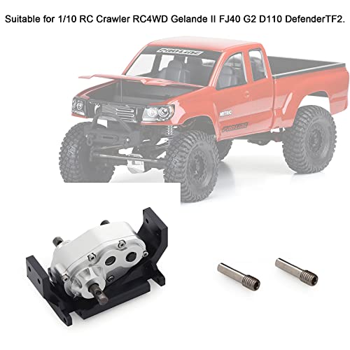 Metal D90 Single Speed Transmission Gearbox with Clockable Motor for 1/10 RC Crawler RC4WD Gelande II FJ40 G2 D110 DefenderTF2 (Transfer Case with Skid Plate) - color: Transfer Case With Skid Plate