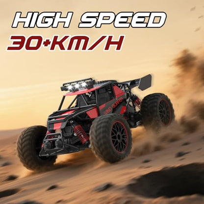 High Speed 30+KM/H Remote Control Car, 1:14 RC Cars for Boys Age 8-12, 2.4 GHz All Terrain RC Truck, Ideal Gifts Off-Road RC Car for Adults Kids with 2 Rechargeable Batteries