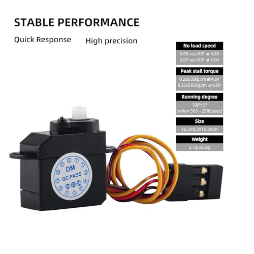 Mini Micro Servo Motor 2.1g 180° Rotation DM-S0020 4.8-6V Plastic Gear Servo for RC Car Airplane Helicopter Robot DIY Toys (10PCS) - style: 10PCS