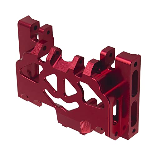 ShareGoo Aluminum Alloy Gearbox Mount Base Chassis Skid Plate Compatible with Traxxas TRX-4 Defender Bronco Blazer G500 1/10 RC Car Upgrade Parts (Red)