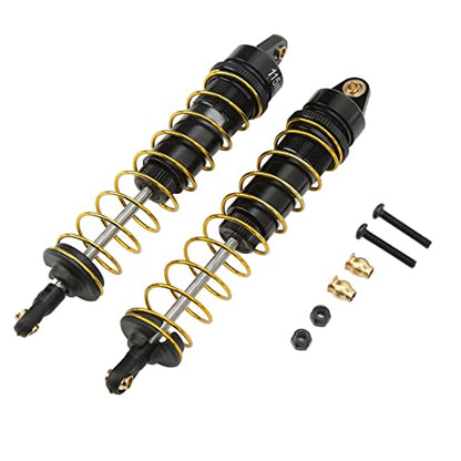 RC Shock Absorber Set 2Pcs, 115mm/4.5in Oil Pressure Adjustable Damper | For 1/10 Crawler Car Axial SCX10 90046, Assembled with Springs, Smooth Damping Response,Aluminum Build, Easy Tuning - color: Black