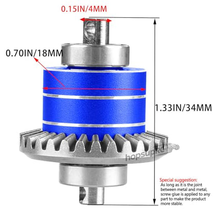 RC Front & Rear Diff Gear Upgrades Part for 1/14 MJX 14210 14211,Metal Rear Gears Differential Assembly,Replacement 16420G2,Navy Blue - color: Navy Blue(for 1/14)