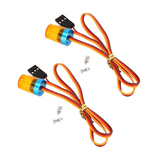 Ultra Bright LED Police Rotating Flashing Light for RC Model Police Firefighting Ambulance Car Lighting (2Pack Yellow) - color: 2 Pack, Yellow 13x18mm