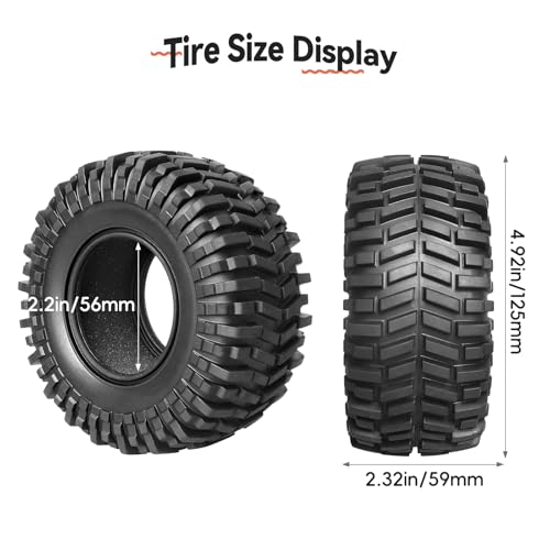 2.2 Crawler Mud Tires Foam Inserts Height 4.92 inch / 125mm for 1/10 Scale Rock Crawler, Set of 4