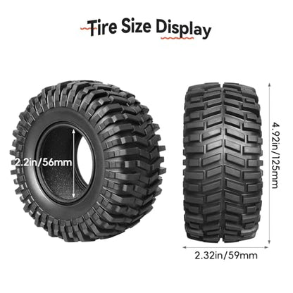 2.2 Crawler Mud Tires Foam Inserts Height 4.92 inch / 125mm for 1/10 Scale Rock Crawler, Set of 4