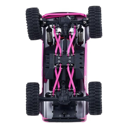 DJX 10PCS Aluminum High Clearance Links Set Front and Rear Link with Steering Link for Redcat Ascent-32 1/32 Scale RC Rock Crawler Car Upgrades Parts (Pink) - color: Pink