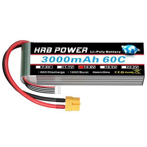 HRB Power 4S 3000mAh Lipo Battery XT60 14.8V 60C Compatible with RC Plane
