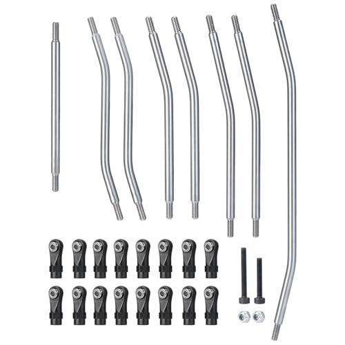 RC Car Upgrade Parts for Axial for Wraith 90018 90048 Rr10 1/10 Rc Car Parts Stainless Steel Steering Linkage Link Rod Set with Nylon Ball End - size: 90048