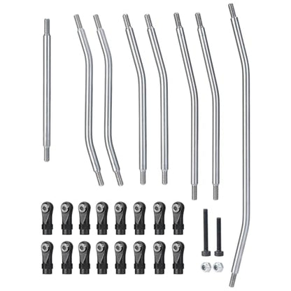 RC Car Upgrade Parts for Axial for Wraith 90018 90048 Rr10 1/10 Rc Car Parts Stainless Steel Steering Linkage Link Rod Set with Nylon Ball End - size: 90048
