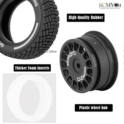 RC Highway Wheels and Tires Set w/Plastic Wheels Rim for 1/14 M-J-X14301 14302 14303 14304 RC Car,RC Tire Highway Tires Soft Tire,(4PCS) RC Vehicle Wheel,Scale On/Off Road Wheel,Black - color: Black(rc Wheels Tires)