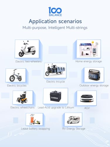 DALY Smart BMS 24V-72V 40A Built-in 1A Active Balancer | Bluetooth App Monitoring. 8S-24S LiFePO4 Li-ion LTO Support. Designed for E-Bikes, Golf Carts, RVs, Solar Systems - style: 40A 8-24S BT