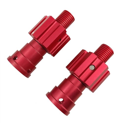 10mm Aluminum Widened Wheel Hex Nut & Axle Set for 1/5 X-MAXX 8S (Red) | 77086-4,7768 7756,Upgrade Parts,High Strength,CNC Machined,Precision Fit,Wear Resistant,Heavy Duty - color: Red