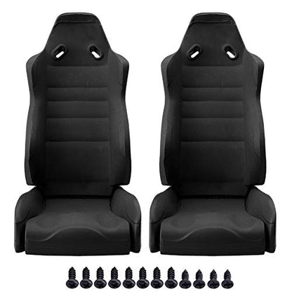 HobbyPark Scale Hard Plastic Seats (3.5x 1.9 inch) for 1/10 RC Crawler Car (Set of 2) (Black)