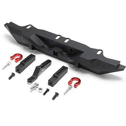 Aluminum Rear Bumper with Trailer Hitch 2pcs Red Shackles for TRX-4 T4 1/10th RC Crawler Car Upgrades Parts | 1/10th Crawler Car Upgrades Parts