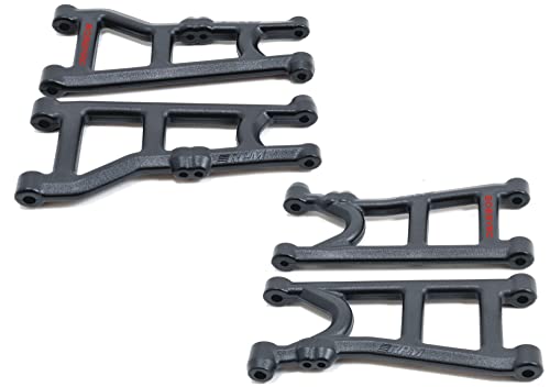 RPM R/C (Black) Suspension Arms Set Front Rear(Replaces Arms AR330443 & AR330516) For Arrma Senton Granite 3s 4x4