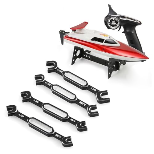 kingsea RC Car Wrench Aluminum Alloy Turnbuckle Nut Ball Joint Remover 3.0/3.2/3.5/3.7/4.0/5.0/5.5/6.0mm Universal Repair Tool Compatible with RC Car Boat RC Drone, Black - color: Black