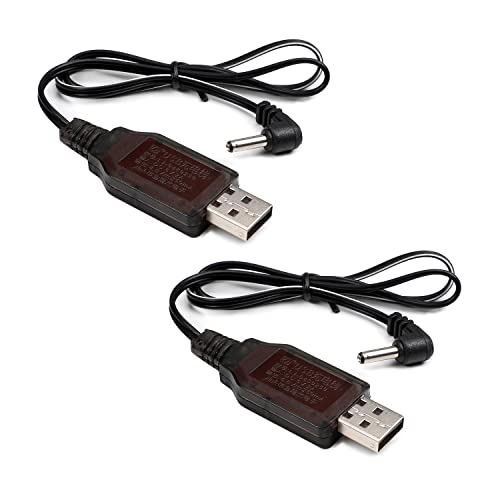 Heyiarbeit USB Charging Cable 3.5mm DC Elbow for RC 4.8 V 250mA Ni-MH Ni-CD Battery 2Pcs - size: 3.5 Elbow 2Pcs