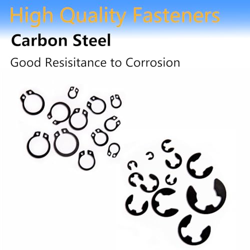 420‑Piece 2.0 mm–12 mm External Retaining Ring & E/C‑Clip Set – Carbon Steel Circlip Assortment Kit