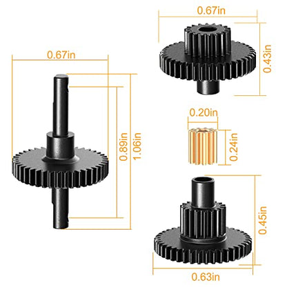 Hardened Steel Transmission Gear Set Upgrade Parts for 1/18 TRX-4M Crawler Car, Comes with Transmission Gears, Pinion Gear and 6 Bearings