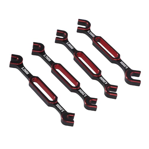 RiToEasysports Rc Tools, Universal 4 Pcs Rc Nut Ball Joint Remover Turnbuckle Wrench for Remote Control Crawler Car Boat (Red) - color: Red