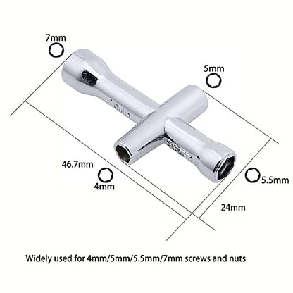 3pce 17mm Wheel Hex Wrench 4/5/5.5/7mm Small Sleeve Hex Socket Wheel Spanner Tool for 1/8 1/10 RC Car Truck Crawler Truggy Buggy Tires Tyre