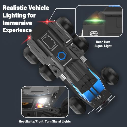 Remote Control Car, 6-Wheel Drive 2.4GHz 1:12 RC Truck Toy Off Road with Headlights, Turn Signal Lights and 2 Rechargeable Batteries Gifts for Kids Adults Age 8+ (Yellow) - color: Yellow