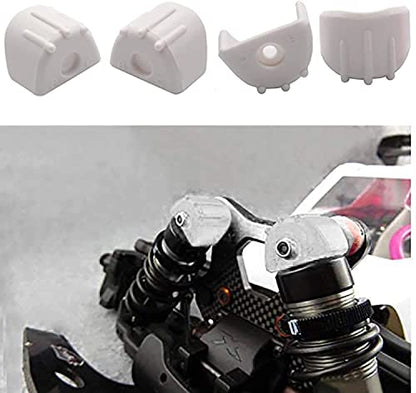 4Pack ShareGoo RC Shock Absorber Cap Protector Guards Anti-Collision Cap Compatible with 1/8 RC Car HSP HPI Axial Traxxas Redcat Racing Monster Truck Buggy (White) - color: White