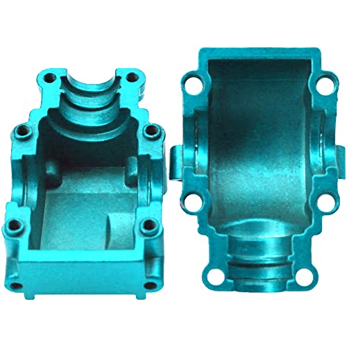 2Pack ShareGoo Metal Differential Gearbox Housing Cover Compatible with WLtoys 144001 124019 124018 1/14 RC Car (Blue) - color: Red