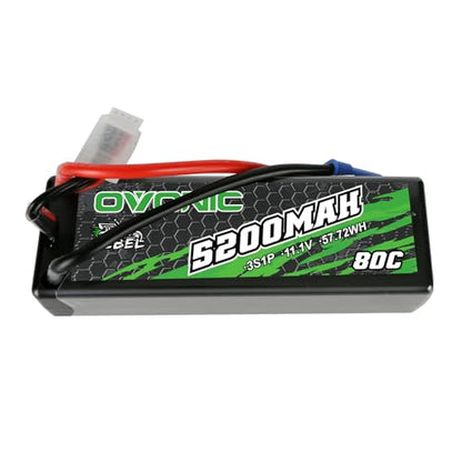 OVONIC 80C 3S 5200mAh 11.1V Lipo Battery with EC5 Connector for arrma 1/10, 1/8, 1/7Scale RC Cars and Trucks Buggy Truggy