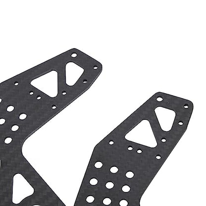 VBESTLIFE 2Pcs Chassis Side Panels, Anti Scratch Carbon Fiber RC Chassis Side Plate for 1:8 LMT 4WD Solid Axle RC Off Road Vehicles (Black)