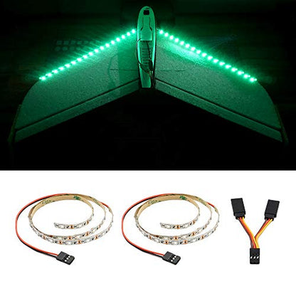 LED Light Strip for RC Fixed Wing Airplane Flying Wing Plane AR Wing Drone Model Car Truck (Green) - color: Green